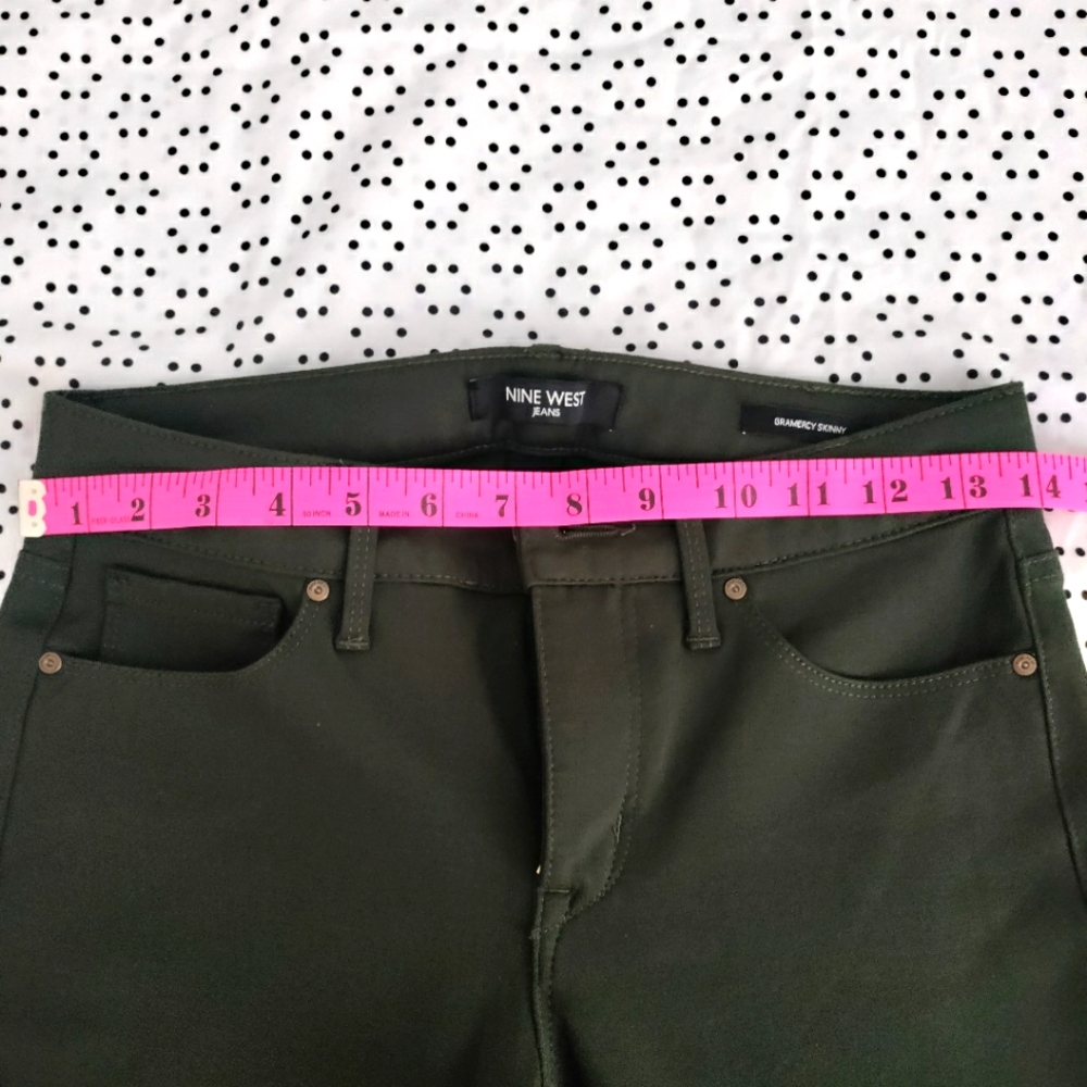 Nine West Gramercy Skinny Jeans - Dark Green